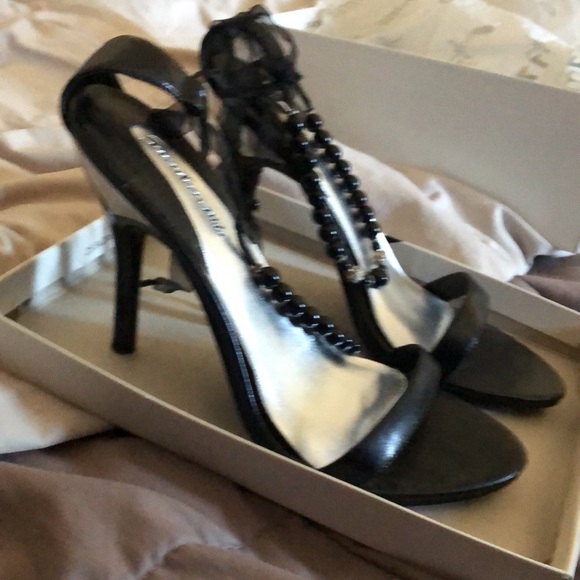 Mikimoto high heels with bead anklet to wrap around 8.5 womens - Picture 2 of 4